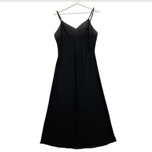 Vintage Wonder Maid Sz 38 Black Sheer Full Slip Union Made Lingerie Picot Trim